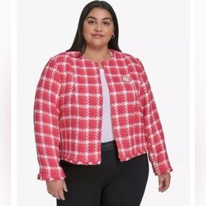 Karl Lagerfeld Open Tweed Jacket